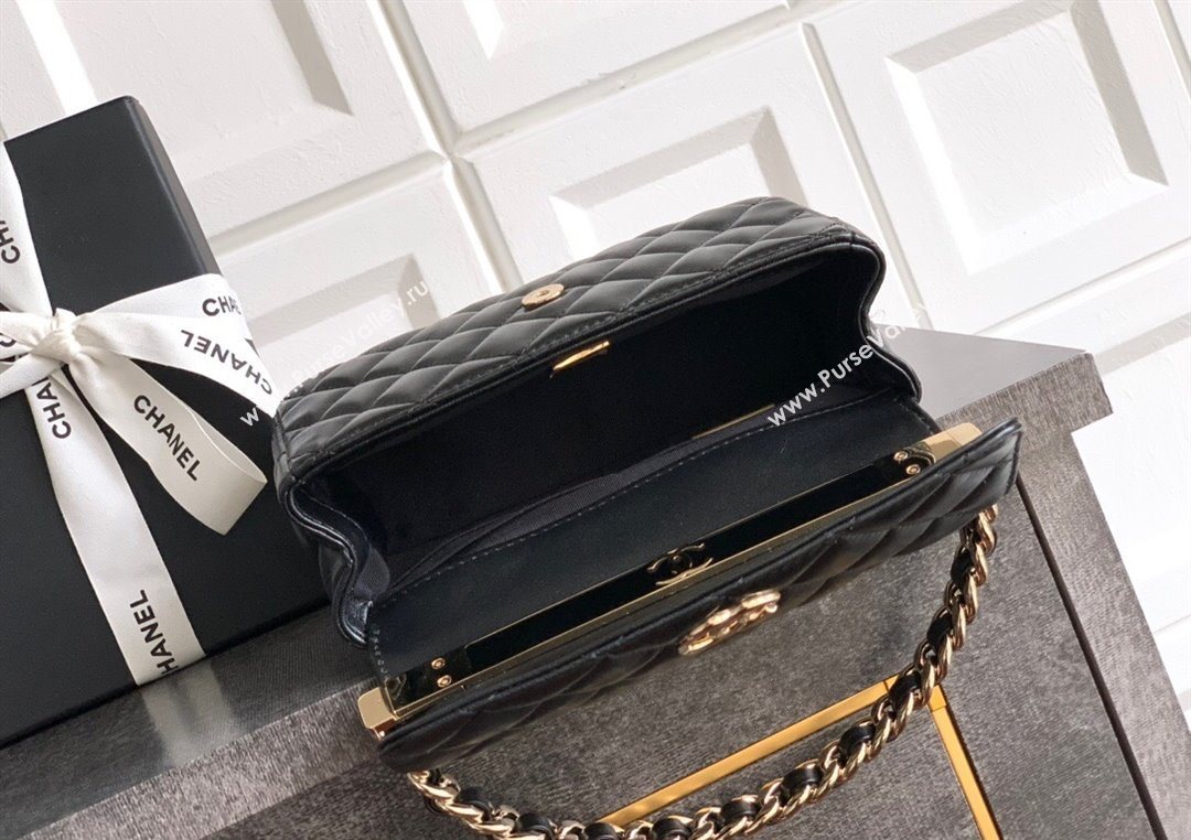 Chanel Lambskin Mini Flap Bag with Top Handle Bag Black 2025 0702 (yezi-250702048)
