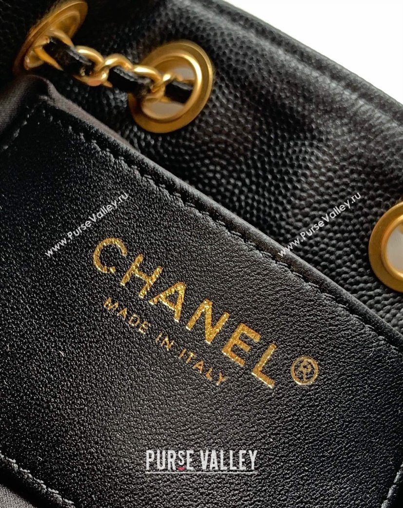 Chanel 25 Mini Hobo Handbag in Grained Calfskin Black 2025 AS5631 (yezi-250702077)