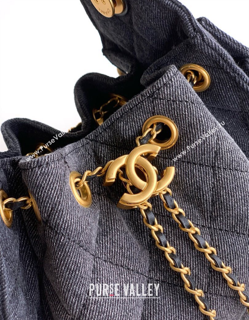 Chanel 25 Mini Hobo Handbag in Denim Grey 2025 AS5631 (yezi-250702078)