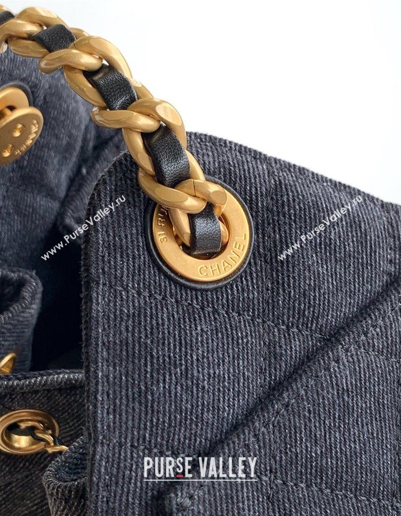 Chanel 25 Mini Hobo Handbag in Denim Grey 2025 AS5631 (yezi-250702078)