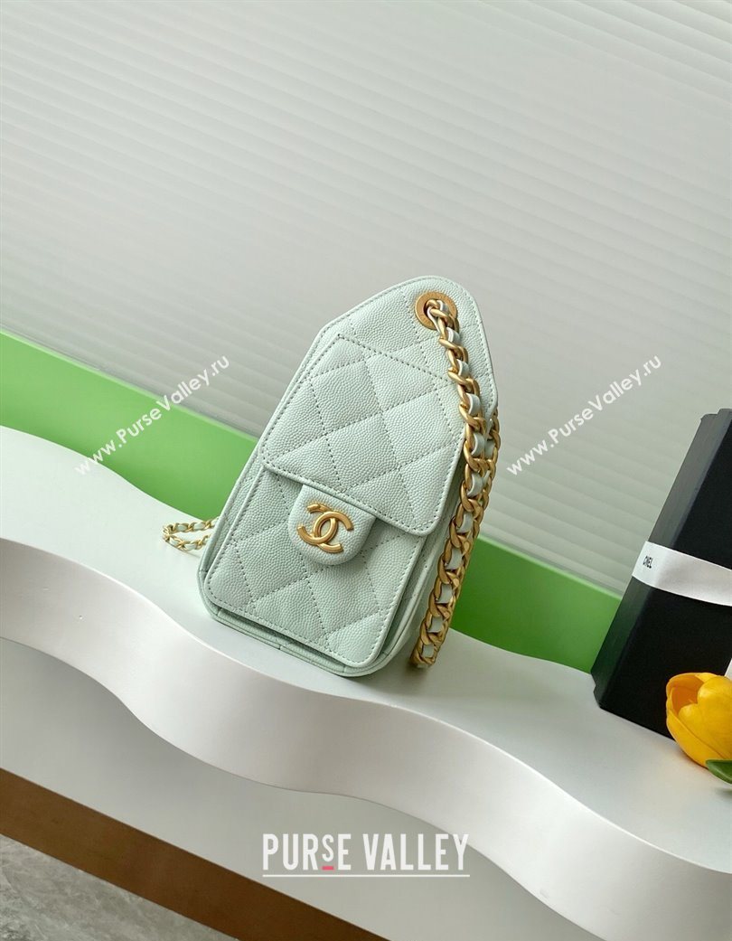Chanel 25 Mini Hobo Handbag in Grained Calfskin Light Green 2025 AS5631 (yezi-250702080)