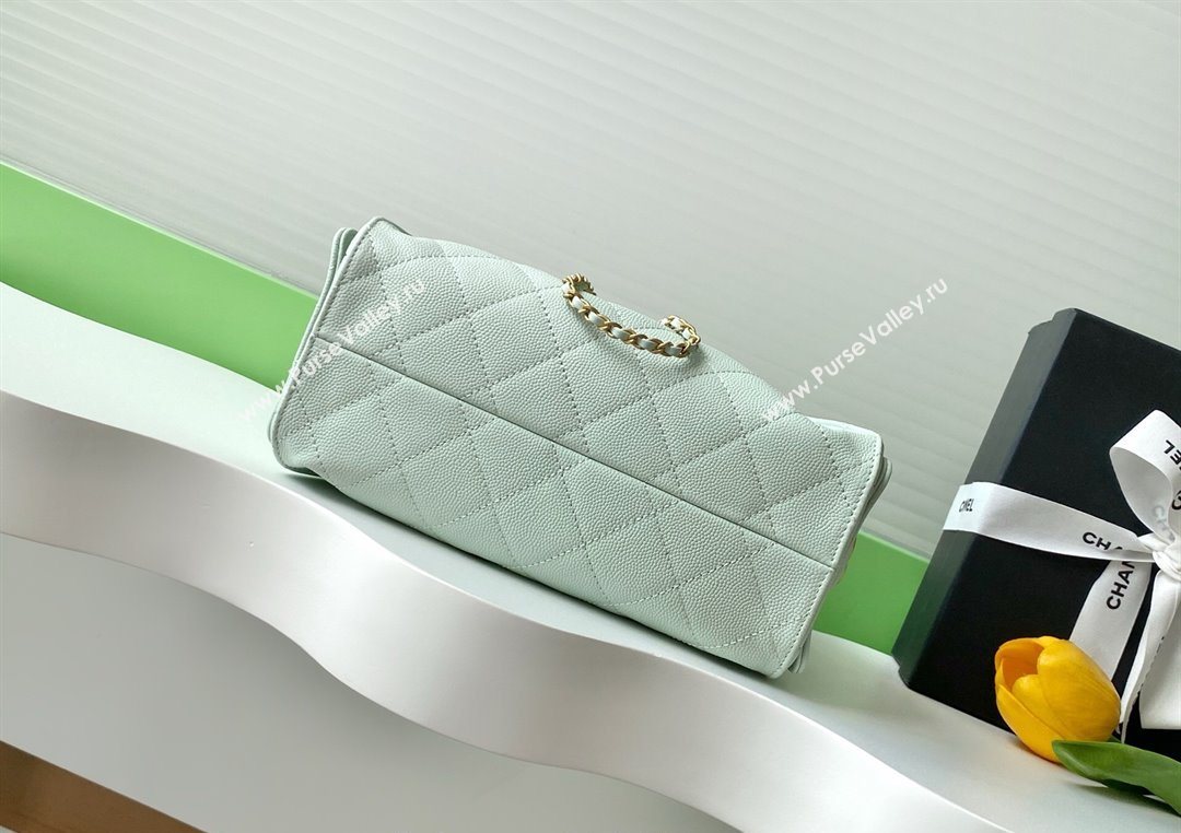 Chanel 25 Mini Hobo Handbag in Grained Calfskin Light Green 2025 AS5631 (yezi-250702080)