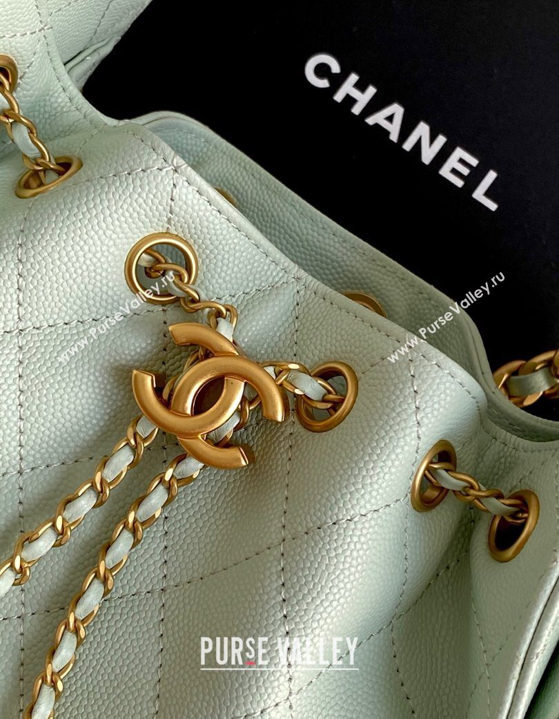 Chanel 25 Mini Hobo Handbag in Grained Calfskin Light Green 2025 AS5631 (yezi-250702080)