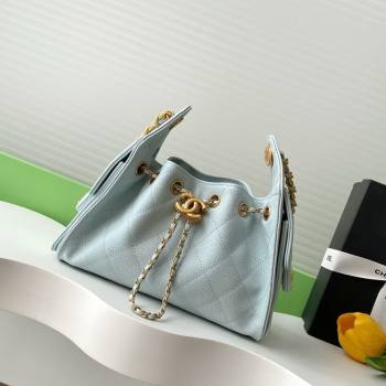 Chanel 25 Mini Hobo Handbag in Grained Calfskin Light Blue 2025 AS5631 (yezi-250702082)