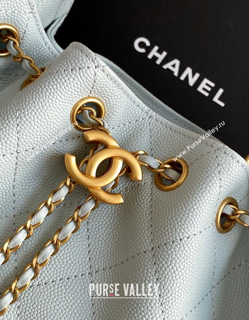 Chanel 25 Mini Hobo Handbag in Grained Calfskin Light Blue 2025 AS5631 (yezi-250702082)