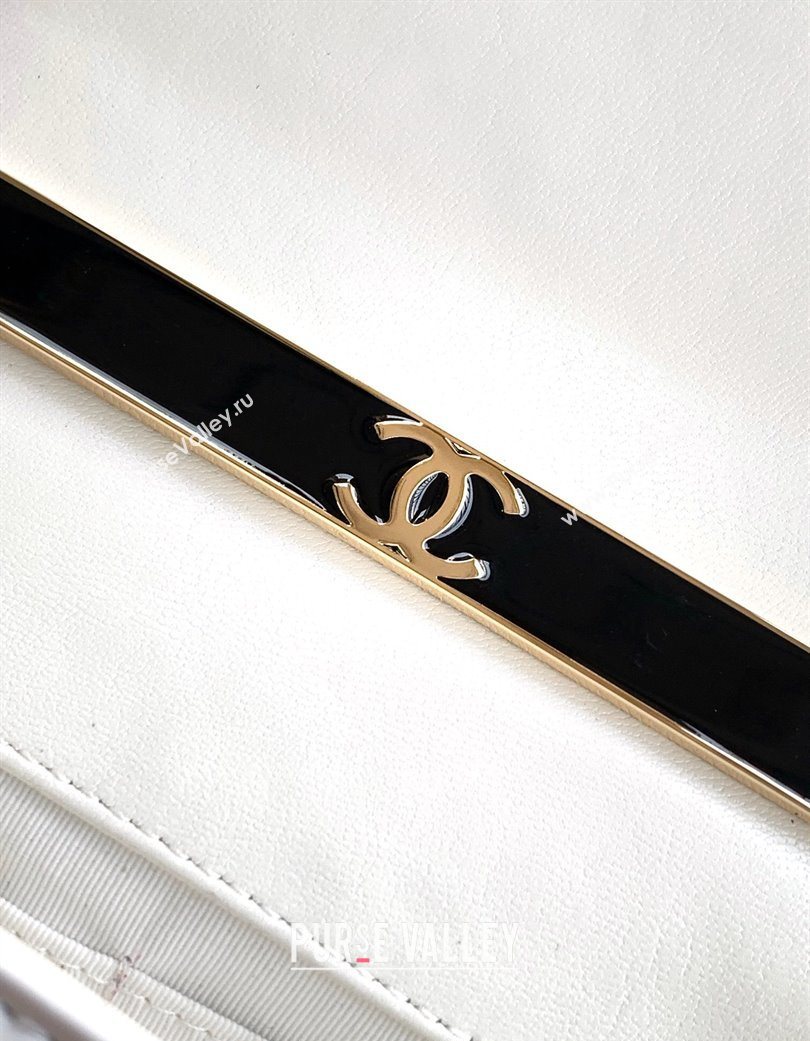 Chanel Patent Calfskin Mini Flap Bag with Top Handle Bag White 2025 0702 (yezi-250702051)
