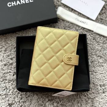Chanel Grained Calfskin Passport Cover Gold-Tone 2025 A3658 (yezi-250702060)