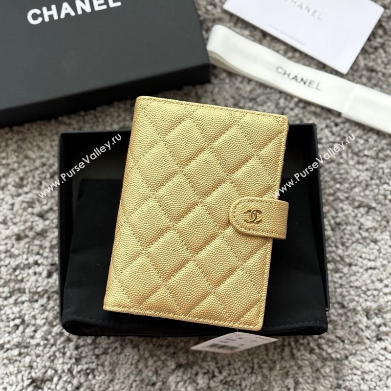 Chanel Grained Calfskin Passport Cover Gold-Tone 2025 A3658 (yezi-250702060)