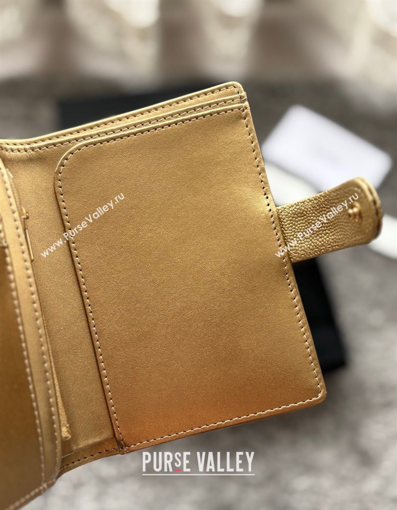 Chanel Grained Calfskin Passport Cover Gold-Tone 2025 A3658 (yezi-250702060)