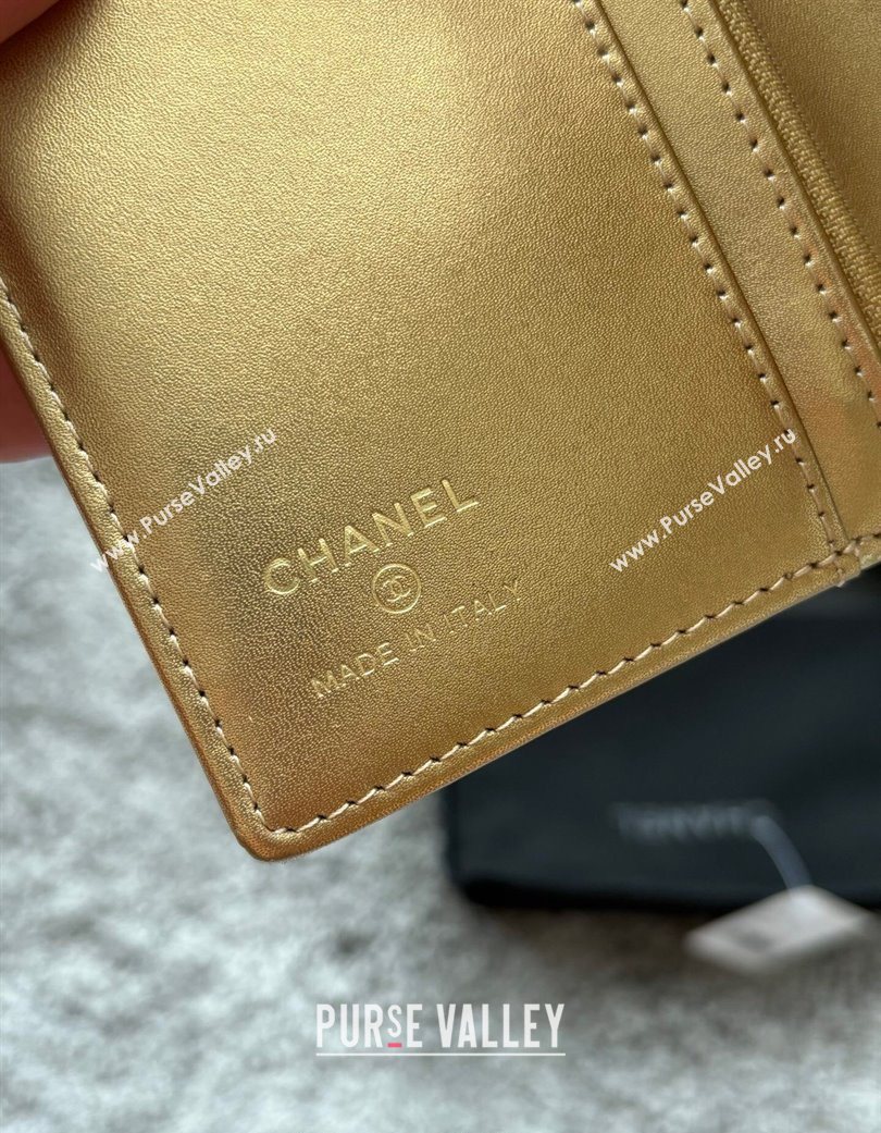 Chanel Grained Calfskin Passport Cover Gold-Tone 2025 A3658 (yezi-250702060)