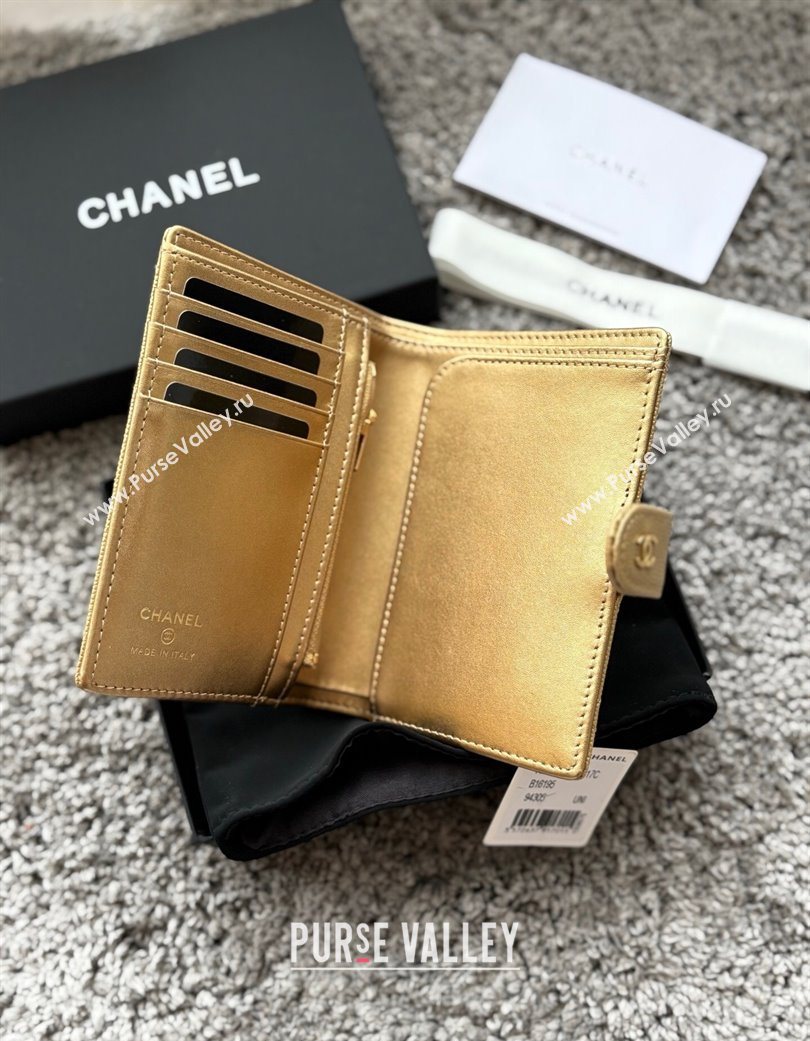 Chanel Grained Calfskin Passport Cover Gold-Tone 2025 A3658 (yezi-250702060)
