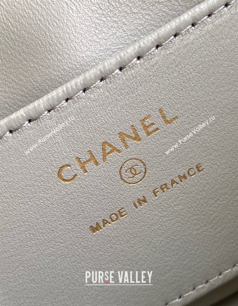 Chanel Suede Lambskin Phone Holder with Strap Black/Grey 2025 AP4679 (yezi-250703050)