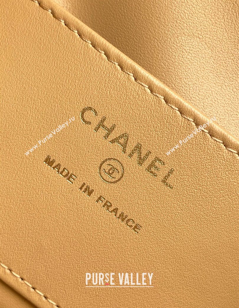 Chanel Suede Lambskin Phone Holder with Strap Beige/Black 2025 AP4679 (yezi-250703051)