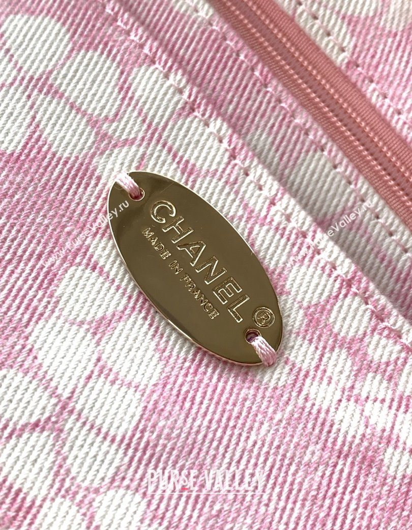 Chanel Printed Denim Large Hobo Bag Light Pink/White 2025 AS5431 (yezi-250702087)