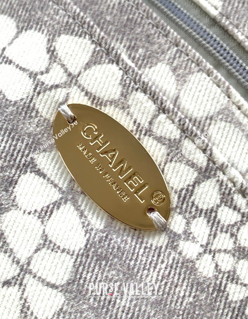 Chanel Printed Denim Large Hobo Bag Grey/White 2025 AS5431 (yezi-250702088)