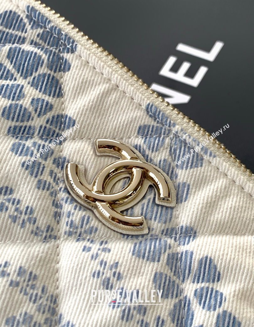 Chanel Printed Denim Large Hobo Bag White/Blue 2025 AS5431 (yezi-250702089)