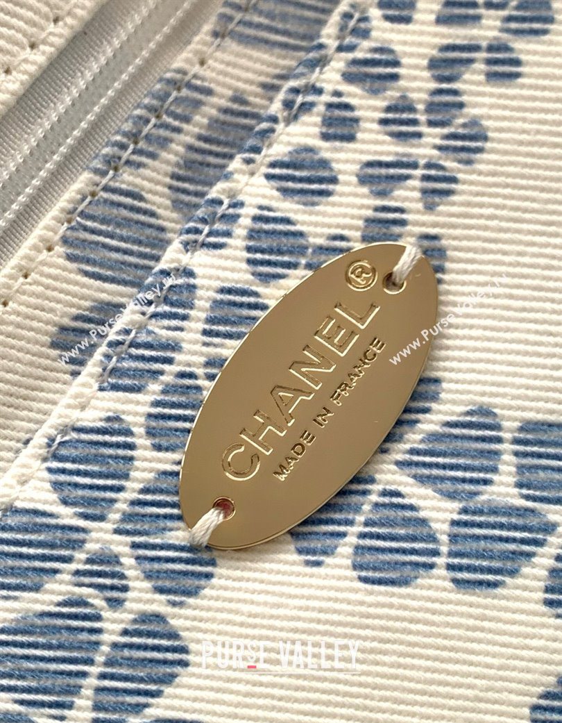 Chanel Printed Denim Large Hobo Bag White/Blue 2025 AS5431 (yezi-250702089)