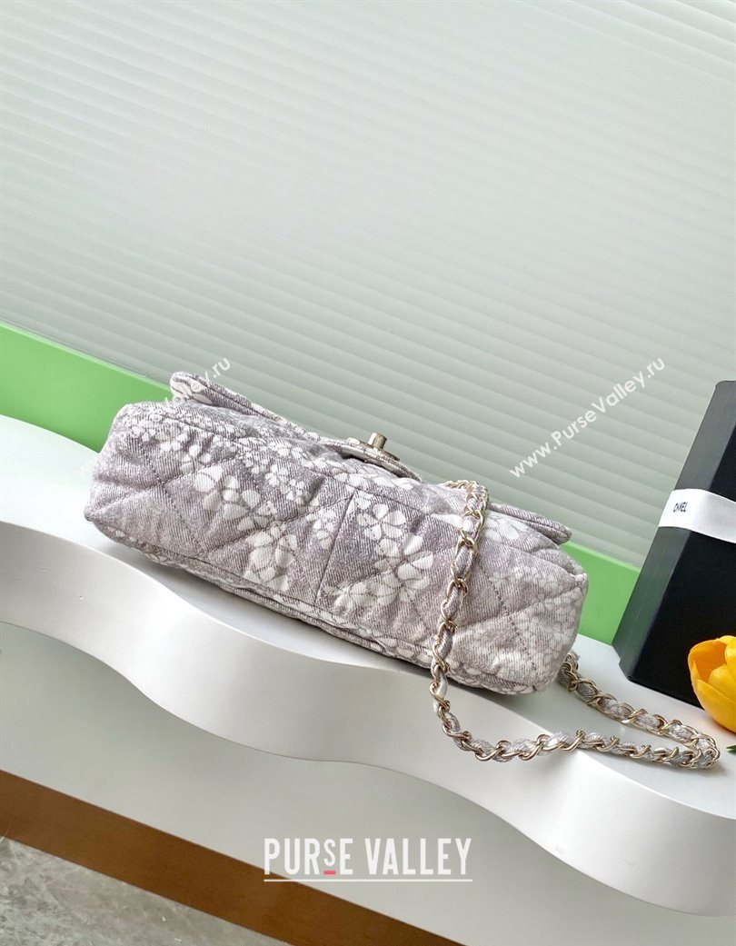 Chanel Printed Denim Flap Bag Grey/White 2025 AS5454 (yezi-250702090)
