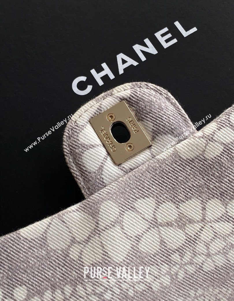 Chanel Printed Denim Flap Bag Grey/White 2025 AS5454 (yezi-250702090)