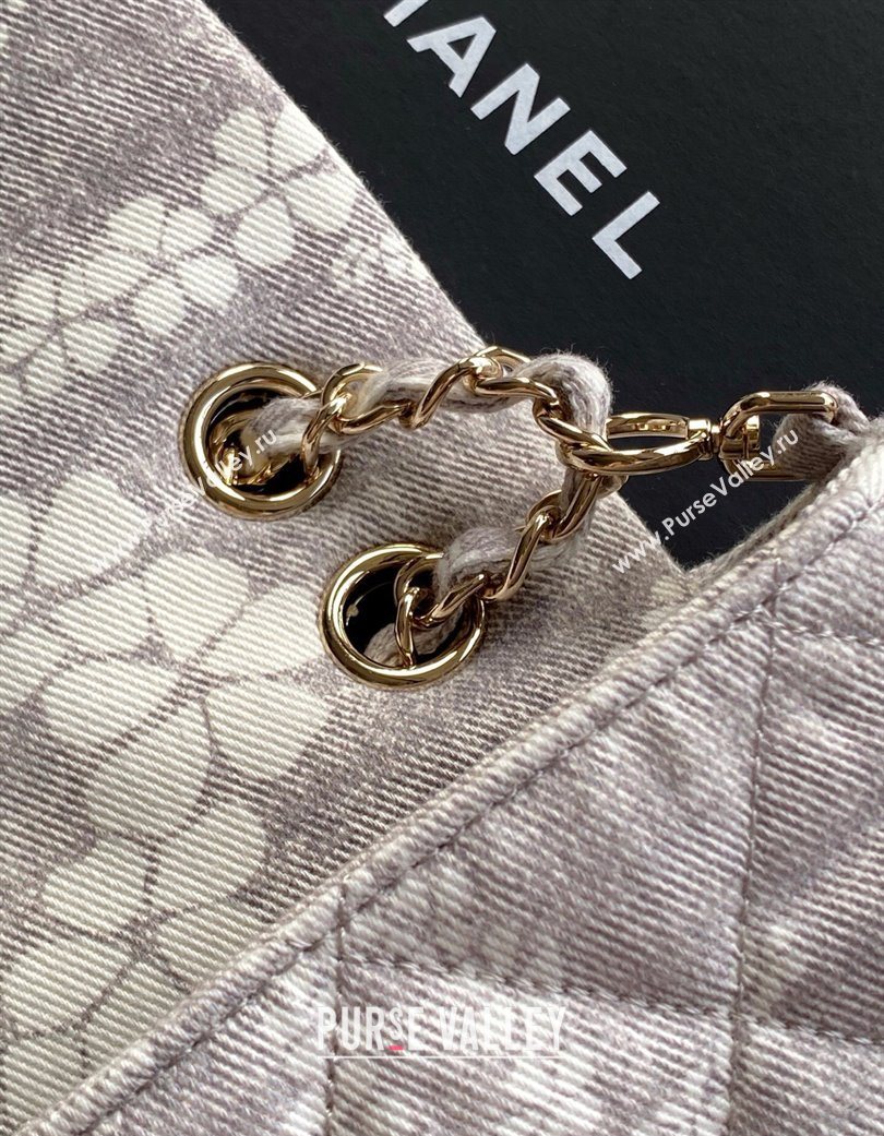 Chanel Printed Denim Flap Bag Grey/White 2025 AS5454 (yezi-250702090)