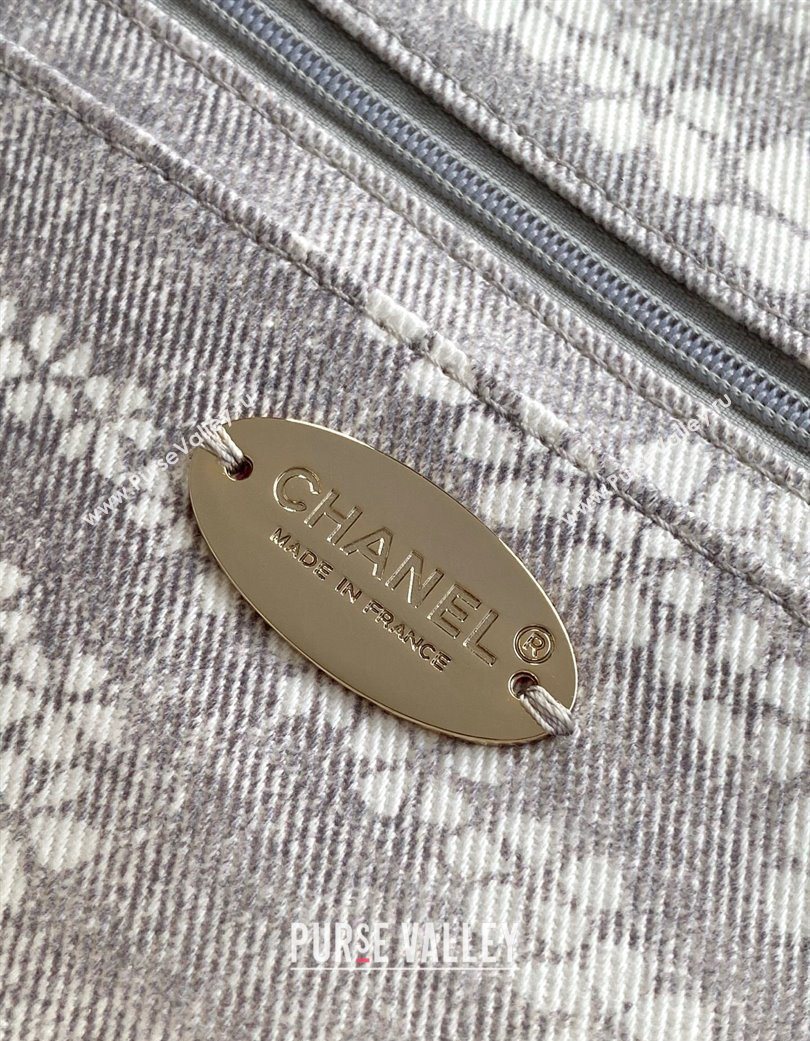 Chanel Printed Denim Flap Bag Grey/White 2025 AS5454 (yezi-250702090)