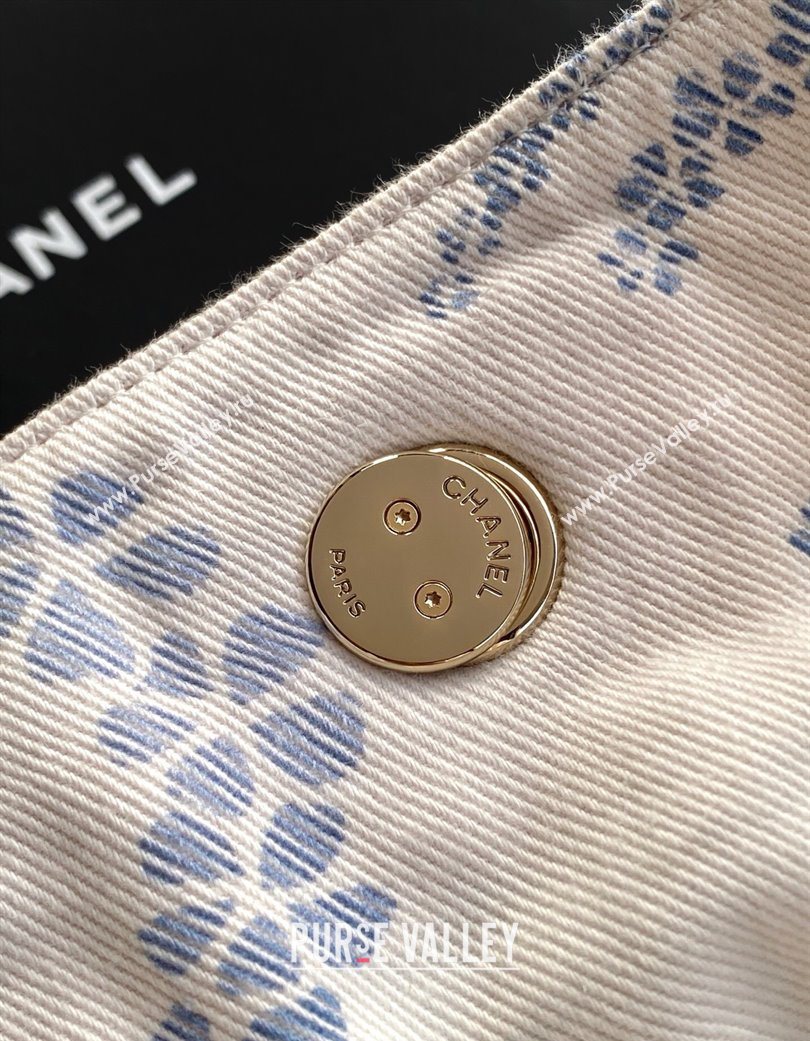 Chanel Printed Denim Shopping Bag White/Blue 2025 AS5429 (yezi-250702095)