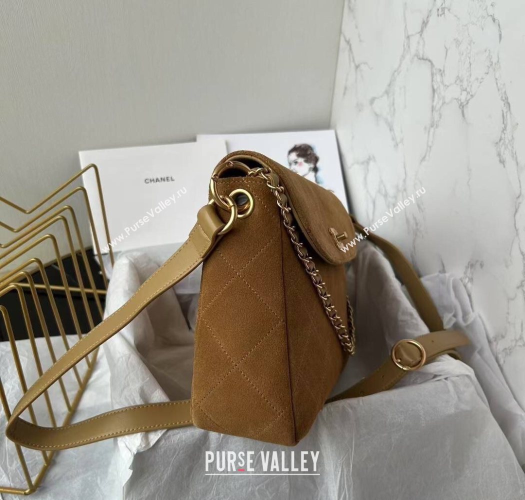 Chanel Suede Hobo Bag AS5886 Brown 2025 (yezi-250703042)