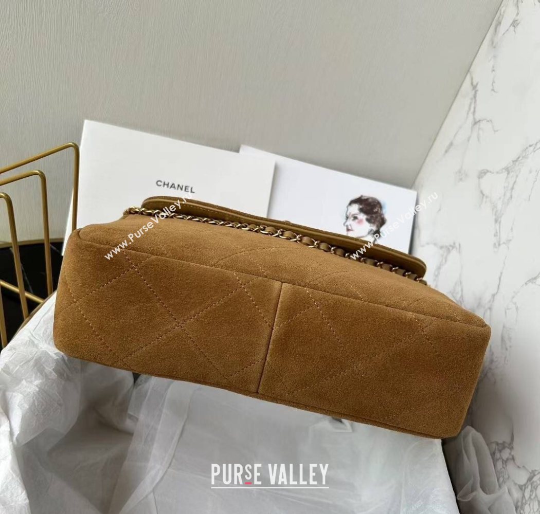 Chanel Suede Hobo Bag AS5886 Brown 2025 (yezi-250703042)