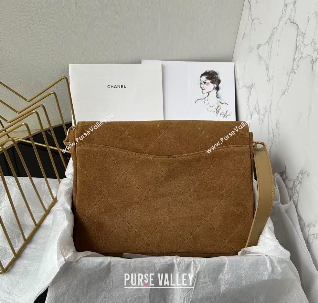 Chanel Suede Hobo Bag AS5886 Brown 2025 (yezi-250703042)