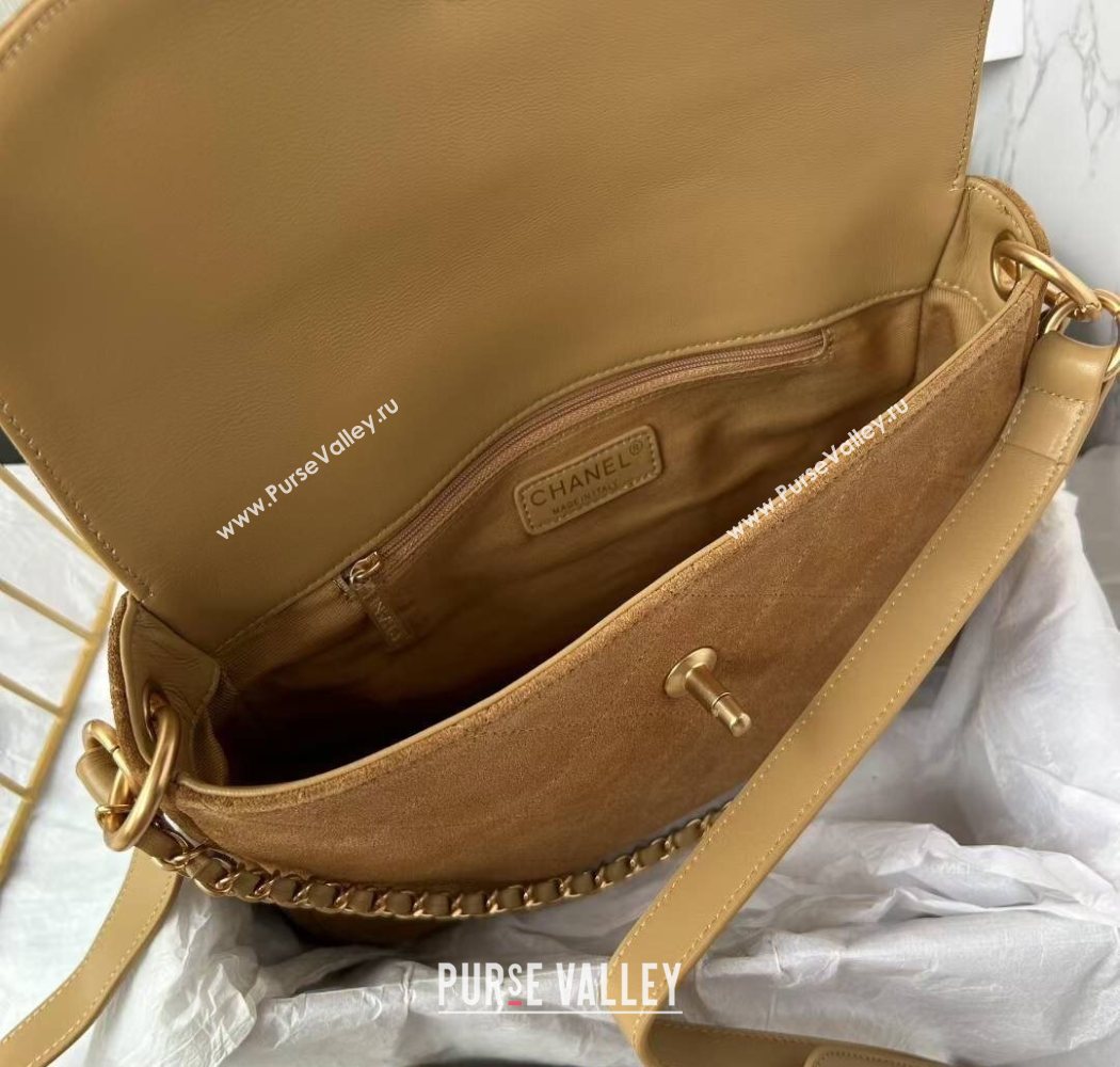 Chanel Suede Hobo Bag AS5886 Brown 2025 (yezi-250703042)