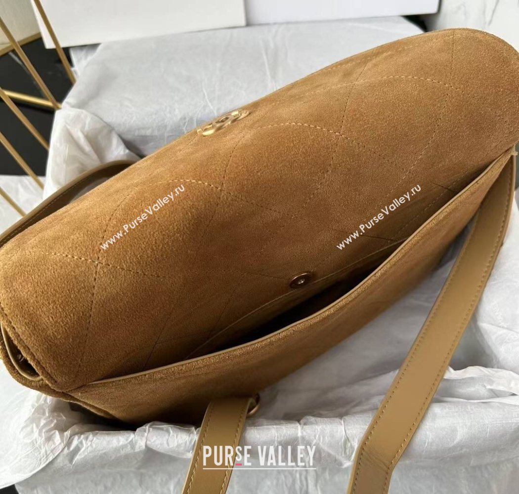 Chanel Suede Hobo Bag AS5886 Brown 2025 (yezi-250703042)