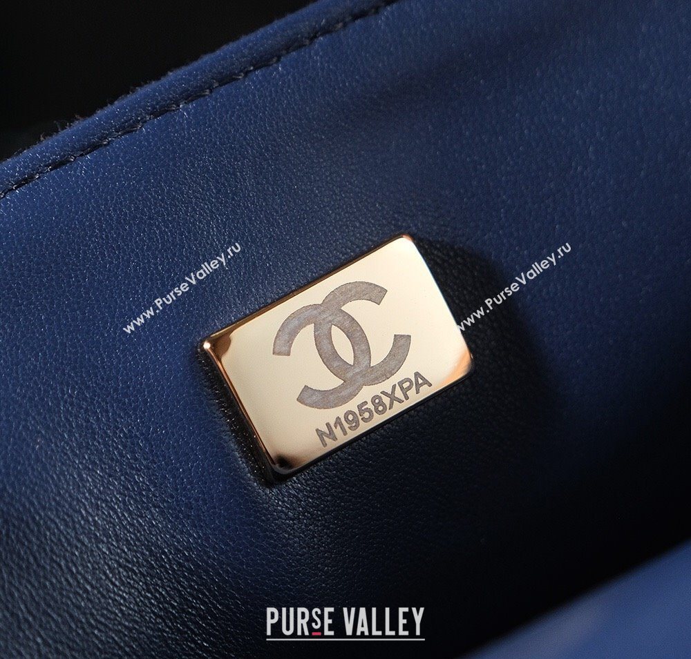 Chanel Mixed Fiber Embroidery Mini Classic Flap Bag Navy Blue/Multicolored 2025 A69900 (yezi-250703043)