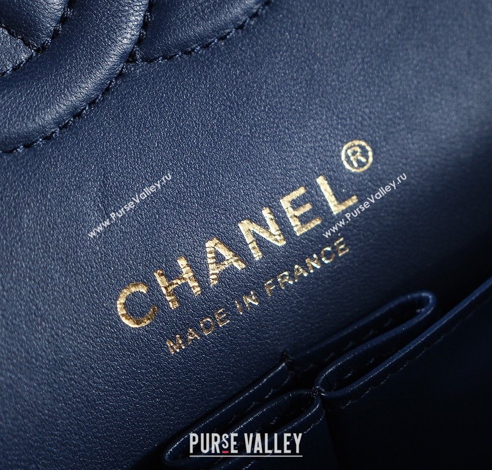 Chanel Mixed Fiber Embroidery Classic Medium Flap Bag A01112 Navy Blue/Multicolored 2025 (yezi-250703044)