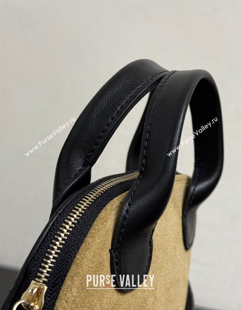 Chanel Suede Lambskin Clutch with Chain Beige/Black 2025 AP4742 (yezi-250703056)