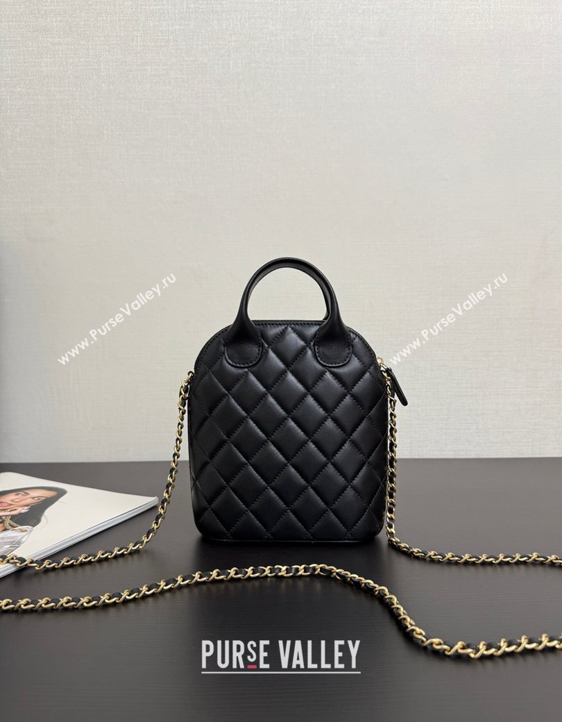 Chanel Suede Lambskin Clutch with Chain Beige/Black 2025 AP4742 (yezi-250703056)