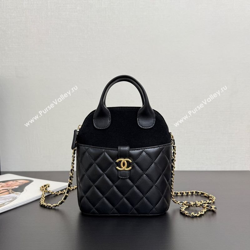 Chanel Suede Lambskin Clutch with Chain Black2 2025 AP4742 (yezi-250703057)