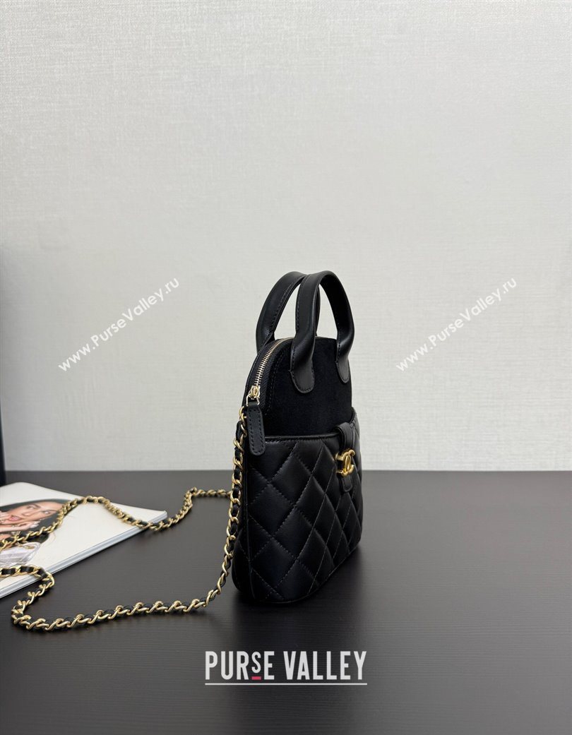 Chanel Suede Lambskin Clutch with Chain Black2 2025 AP4742 (yezi-250703057)