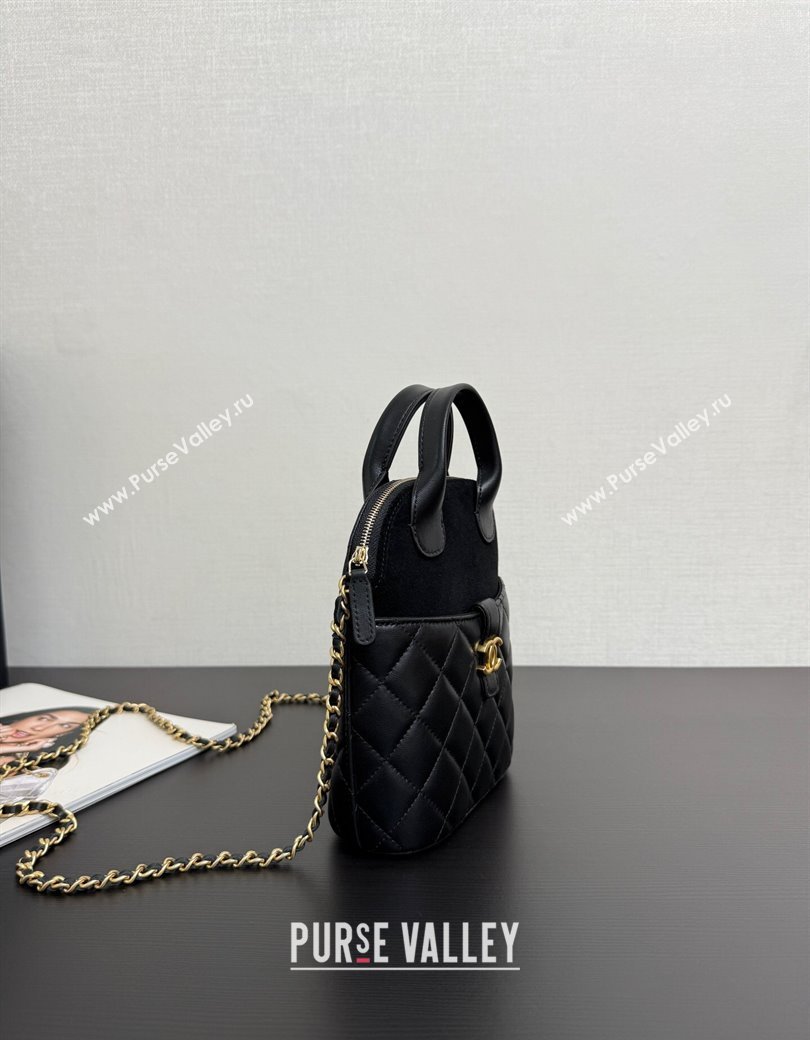 Chanel Suede Lambskin Clutch with Chain Black2 2025 AP4742 (yezi-250703057)