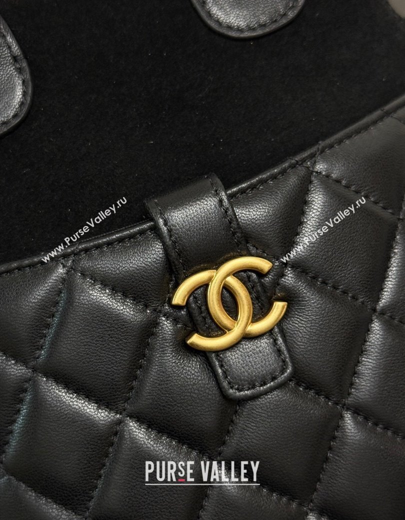 Chanel Suede Lambskin Clutch with Chain Black2 2025 AP4742 (yezi-250703057)