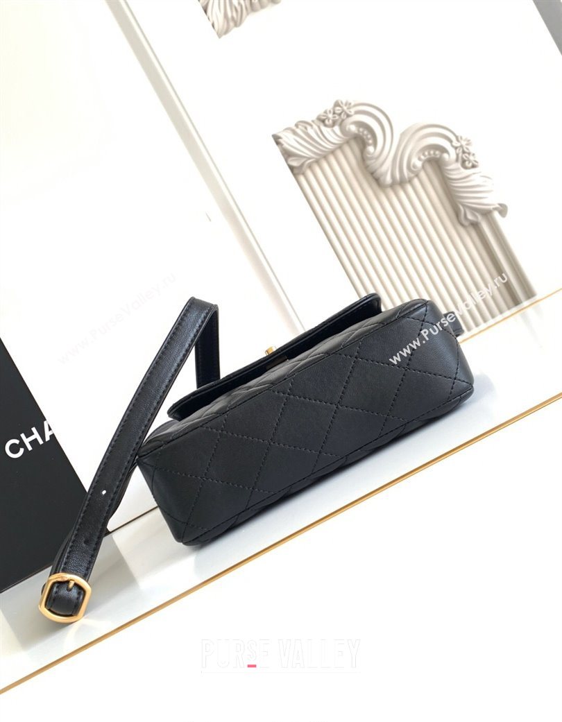 Chanel Calfskin Leather Phone Holder with Strap Black 2025 AP4679 (yezi-250703049)