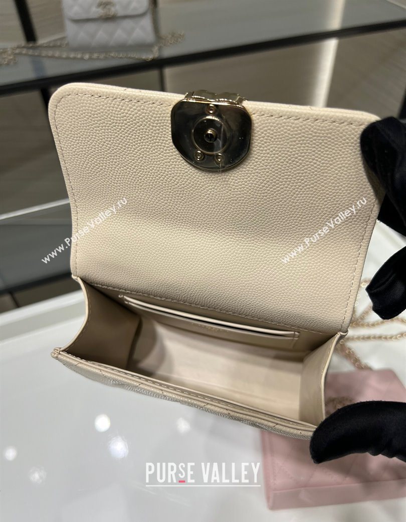 Chanel Grained Shiny Calfskin Clutch with Chain Beige 2025 AP3237 (yezi-250703060)