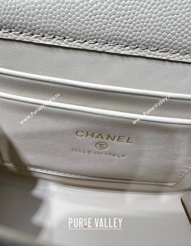 Chanel Grained Shiny Calfskin Clutch with Chain Beige 2025 AP3237 (yezi-250703060)