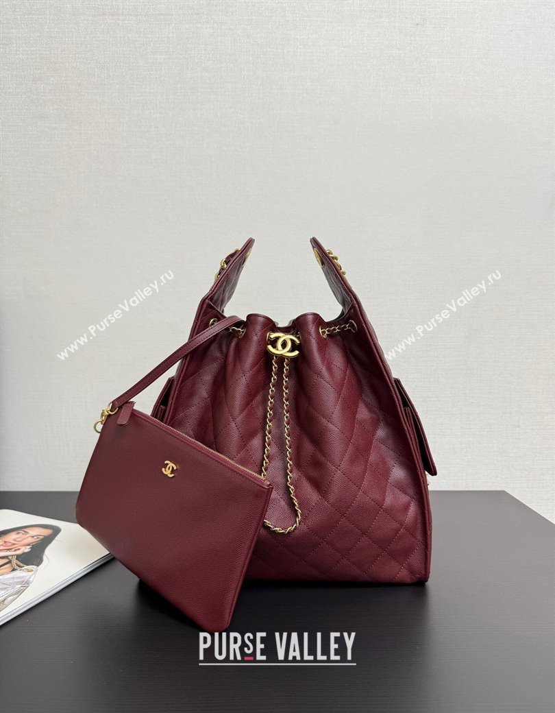 Chanel 25 Grained Calfskin Medium Handbag AS5311 Dark Burgundy 2025 0811 (yezi-2508110062)