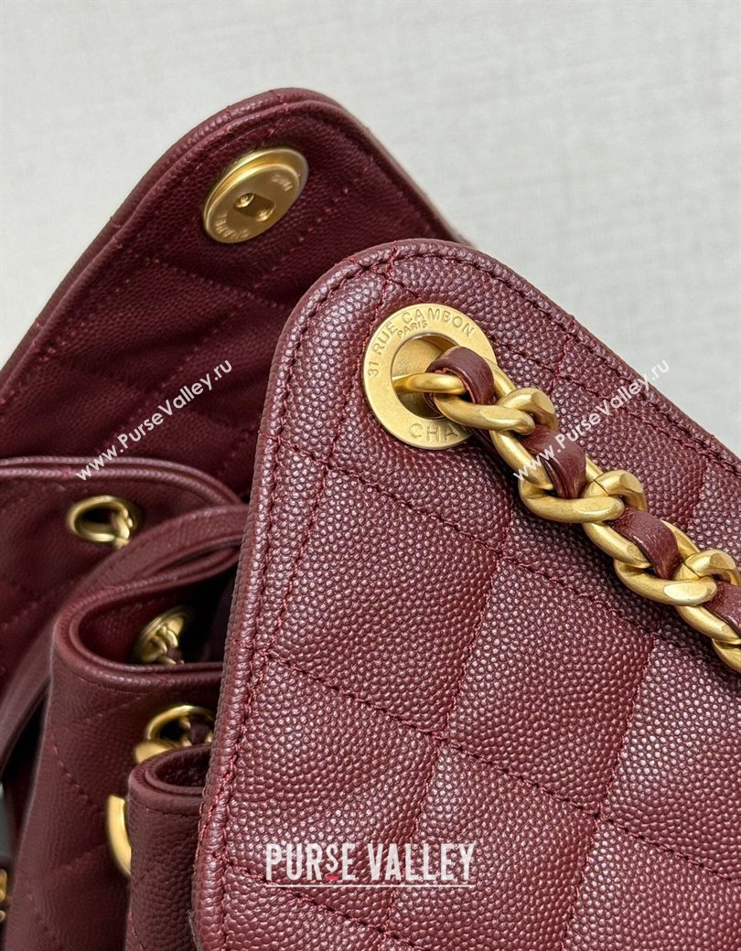 Chanel 25 Grained Calfskin Medium Handbag AS5311 Dark Burgundy 2025 0811 (yezi-2508110062)