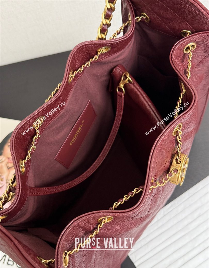 Chanel 25 Grained Calfskin Medium Handbag AS5311 Dark Burgundy 2025 0811 (yezi-2508110062)
