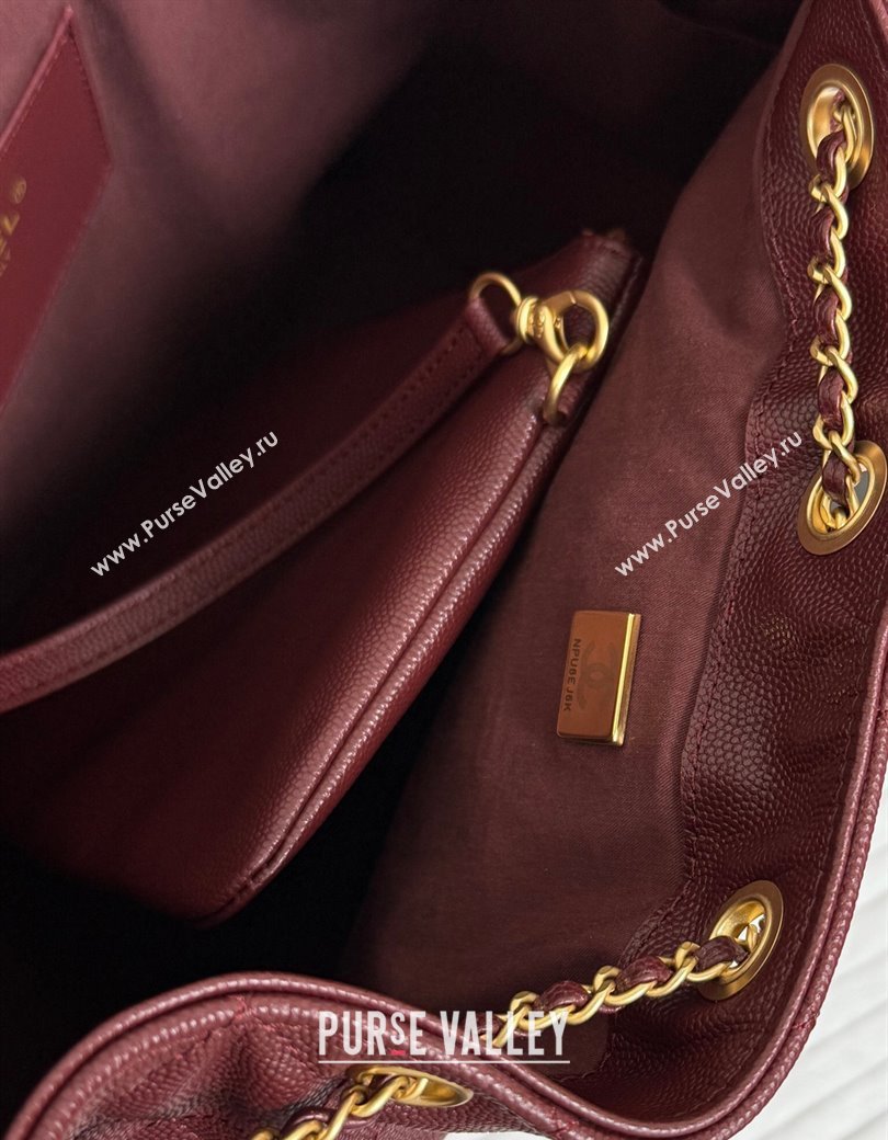 Chanel 25 Grained Calfskin Medium Handbag AS5311 Dark Burgundy 2025 0811 (yezi-2508110062)