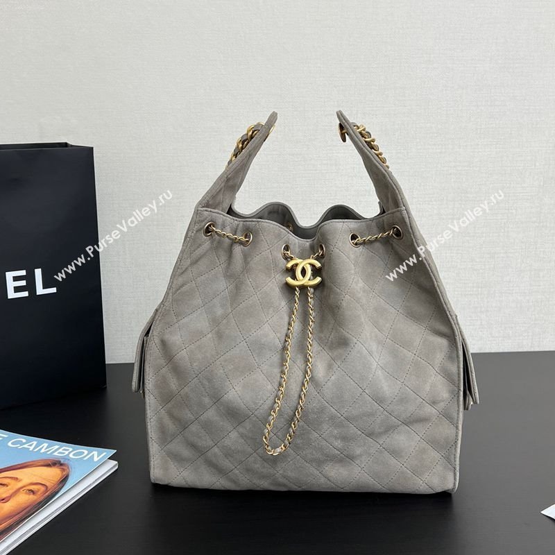 Chanel 25 Suede Medium Handbag AS5311 Dark Grey 2025 0811 (yezi-2508110052)