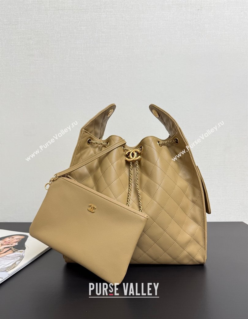 Chanel 25 Grained Calfskin Medium Handbag AS5311 Dark Beige 2025 0811 (yezi-2508110056)