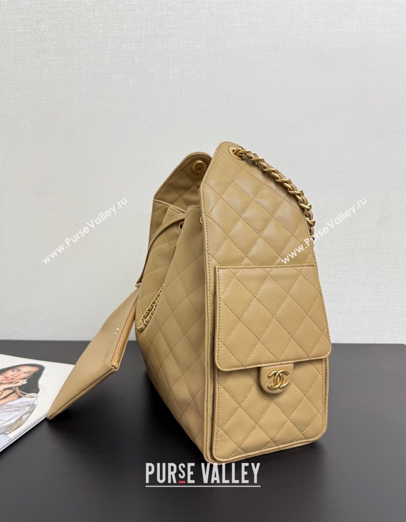 Chanel 25 Grained Calfskin Medium Handbag AS5311 Dark Beige 2025 0811 (yezi-2508110056)