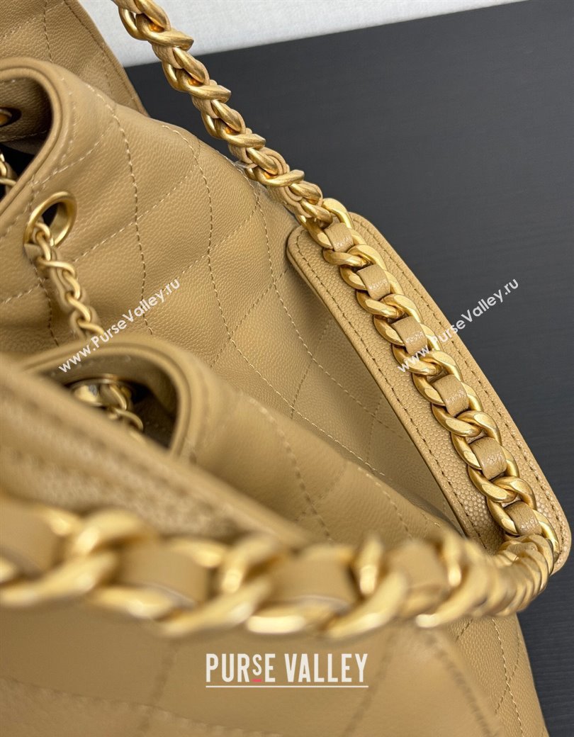 Chanel 25 Grained Calfskin Medium Handbag AS5311 Dark Beige 2025 0811 (yezi-2508110056)